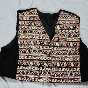 Vintage Elisabeth Silk Floral Vest